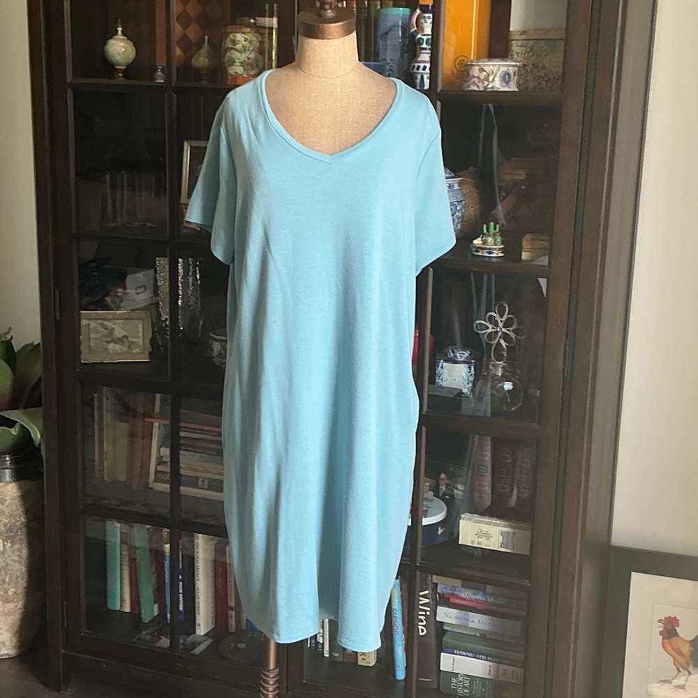 Time and Tru Light Blue Midi Dress, size 2x